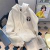 American Hong Kong Style Retro Printed Hooded Sweater Men's Autumn and Winter Casual Versatile Fashion Couple's Women's Coat
