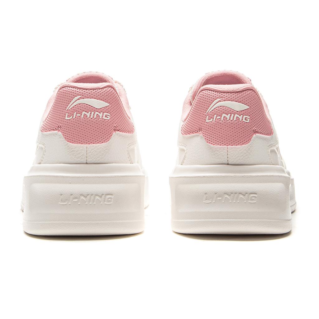 Li Ning Lantern Festival Synthetic Leather Balance Lightweight Low top Skateboard Shoes Women's Pink White AGCV316-5