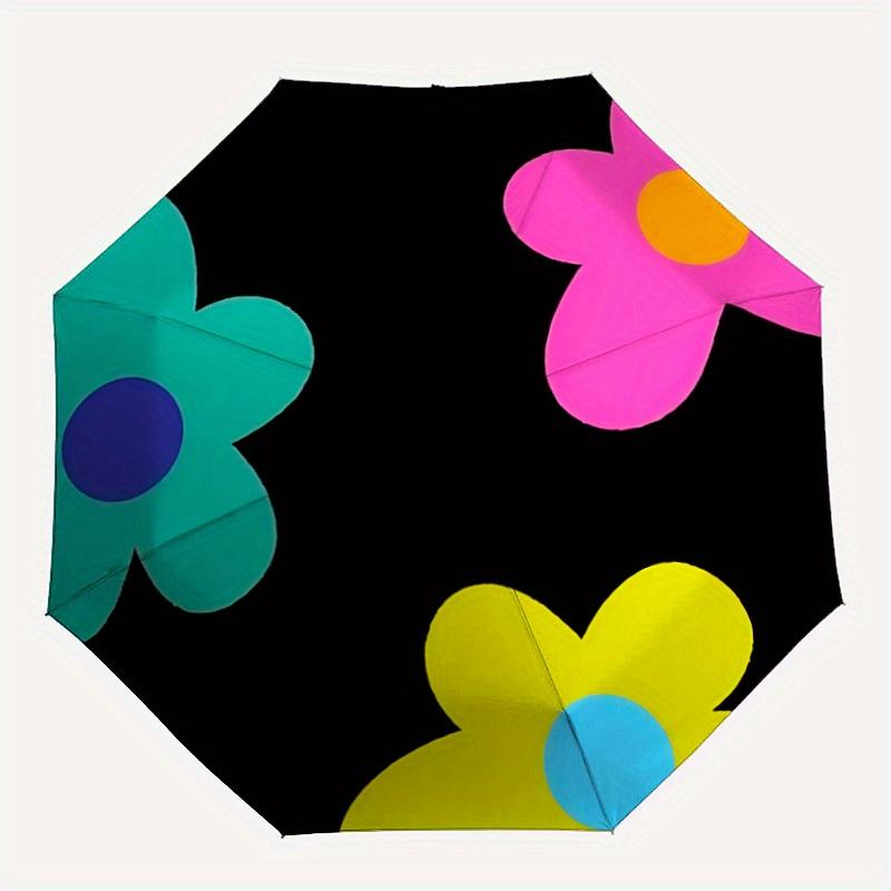 

1pc Flower Pattern Folding Umbrella , 8 Ribs Casual Durable Lightweight Portable Travelling Umbrella For Men & Women yy250728057