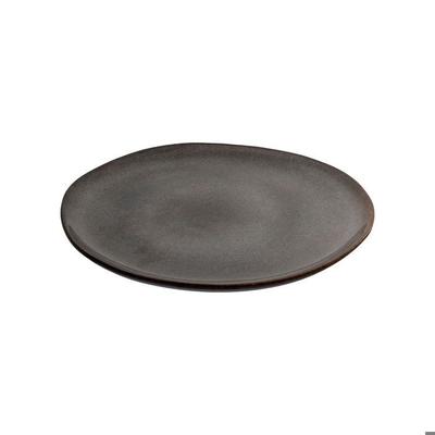 Selma Ceramic Lunch Plate Set of 4 Grey, Brown.