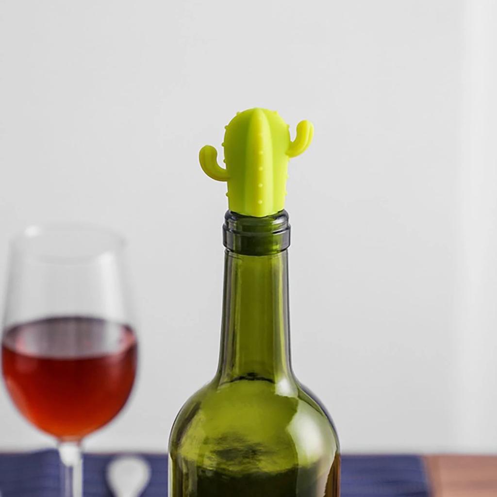 1pc Unique Silicone Cactus-shaped Bottle Cap For Preserving Freshness, Reusable For Wine Bottles,Champagne, And Red Wine At Home