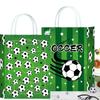 Soccer Theme Tote Bag Football Party Gift Bag Large Capacity Reusable Shopping Bag for Sports Fans and Events