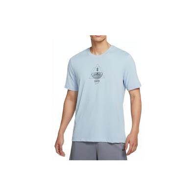 Alphabet Print Casual Round Neck Short Sleeve T-Shirt Men Tops Light-Blue DQ1880-425