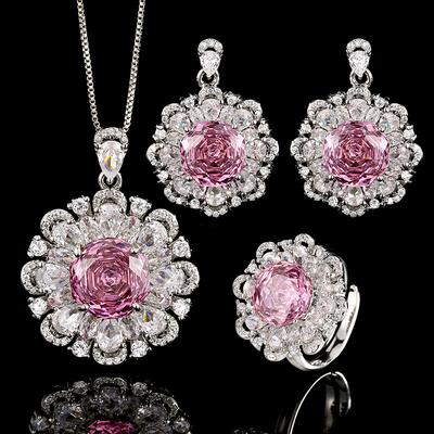 Jewelry Copper Bottom Gold Plated Simulation Millennium Cut Dry Rose Flower Set Main 12-10M