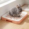 Double Layer Rabbit Training Toilet Potty Training Aid Removable Tray Small Animal Litter Box Splash-Proof Plastic