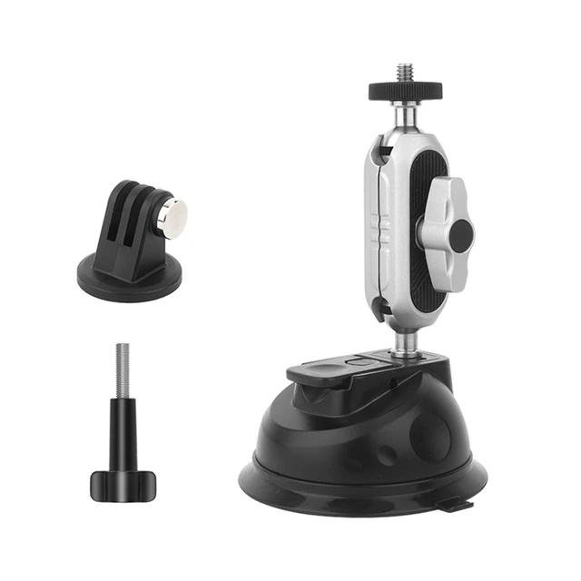 For Gopro13 DJI Action 4 Metal Car Suction Cup Mount Bracket 360 Adjustable 1/4 Standard Adapter for Insta360 X4 Ace Pro Car Cup