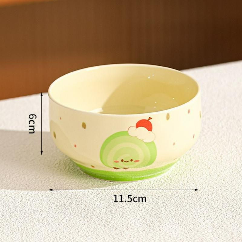 Cute Cartoon Hand Drawn Ceramic Bowls Household Daily Restaurant Homehold Tableware Noodles Rice Breakfast Milk Oats Fruit Bowl