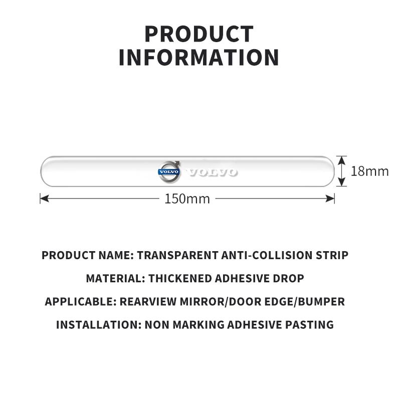 4pcs Car Door Edge Transparent Anti Scratch Protection Strips For Volvo V60 XC60 XC90 S60 XC40 V40 S80 T6 V90 EX90 S90 V70