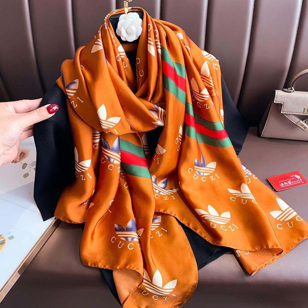 Spring and autumn sarong Li Jin satin thin section printing scarf female new Korean version of the hundred simulation silk shawl long scarf