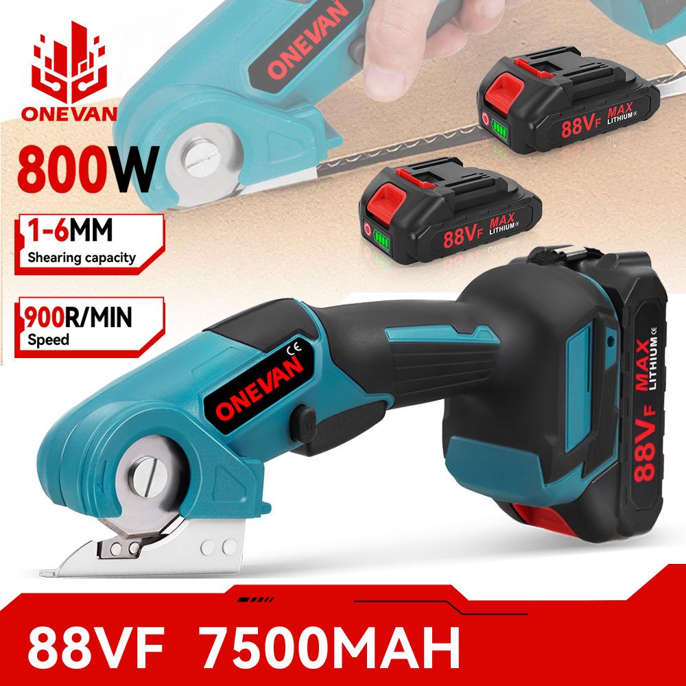 ONEVAN 800W Akku-Elektroschere Stoffschneider Metall Teppichschneidwerkzeuge Aluminiumlegierung Edelstahlmesser für Makita Akku