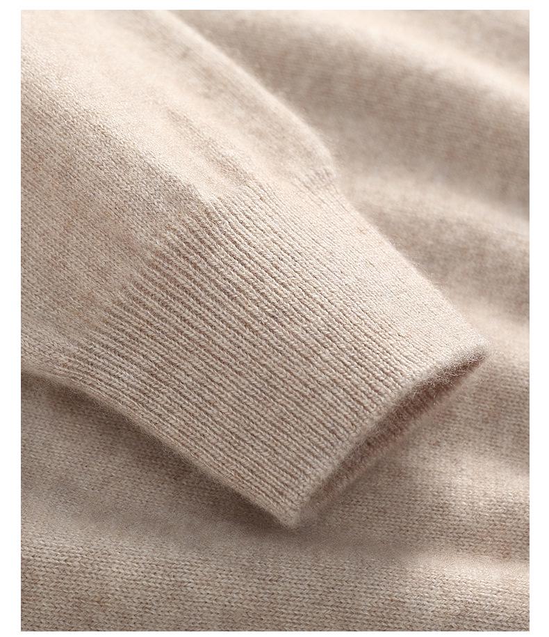 Men's High Neck Cashmere Sweater - Solid Color, Long Sleeve Knitwear for Casual and Business Wear