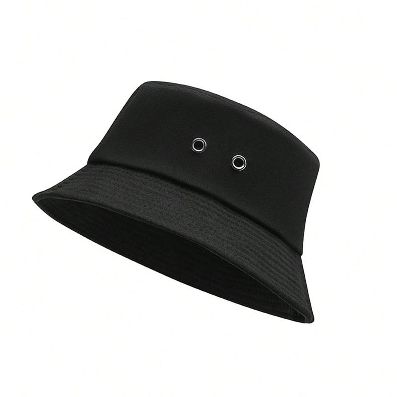 1 Metal Hole Hollow Bucket Cap for Men and Women, Summer Sun Hat Suitable for Outdoor Activities and Daily Wear In All Seasons