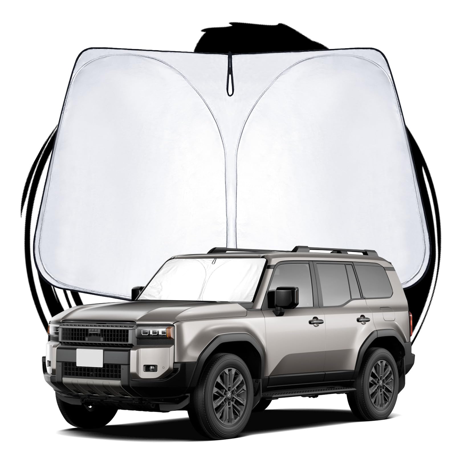 Ruiya Sunshade for the 2024 Toyota Land Cruiser Windshield Car Sunshade with UV Sunshade for Car No Suction Cups New Land Cruiser 250 Sunshade Custom чёрный