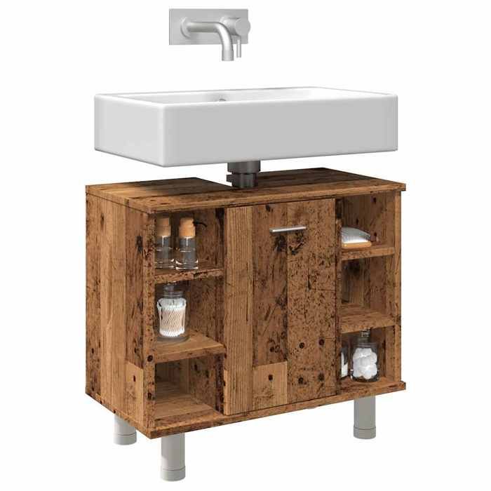 VidaXL Bathroom Cabinet Old Wood 60x32x53.5 Cm, Bathroom Furniture, Bathroom Sink, Cabinet of 856144