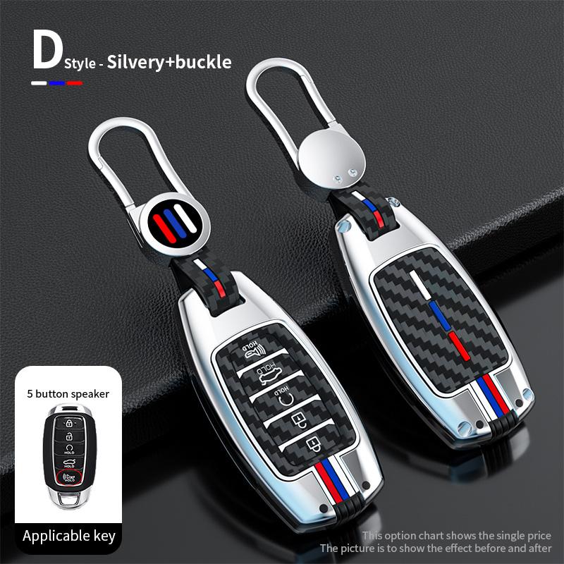 Styling Mouldings Car Alloy Key Case For Hyundai Palisade Grandeur Azera Elantra GT Kona 2018 2019 Smart Remote Fob Protector Co