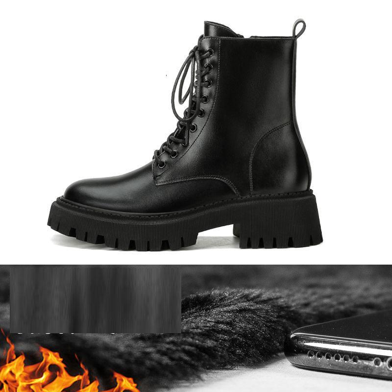 Martin Boots Women's Winter Plush Short Boots British Style College Style Korean Style All-match Single Boots