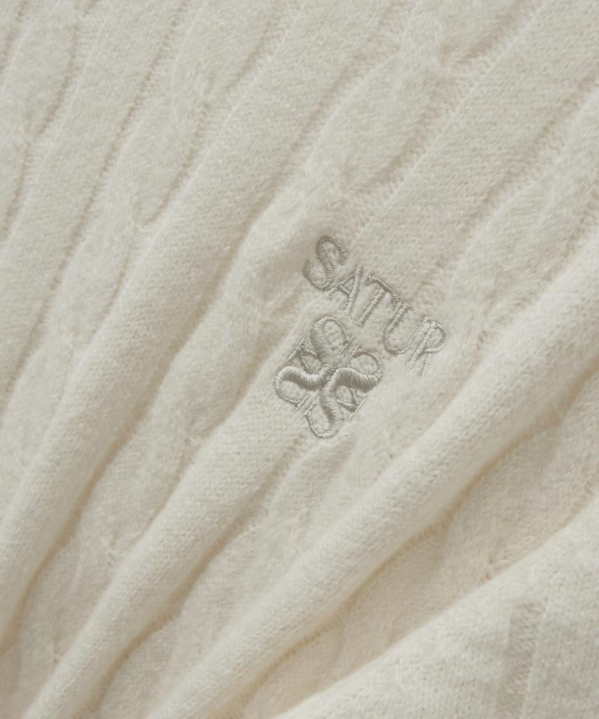 Seteo (W) Soft Touch Cable Crew Neck Knit Cream