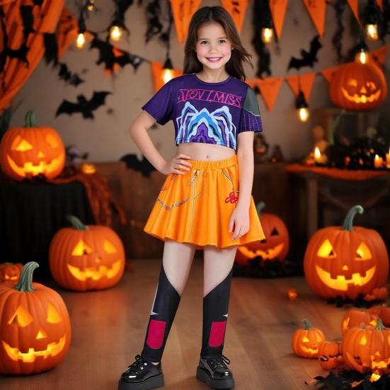 Jenter Rumi Mira Demon Hunters Cosplay-antrekk Barn Pop-sanger Kostyme for Halloween Karnevalsparty Cosplay Sceneopptreden