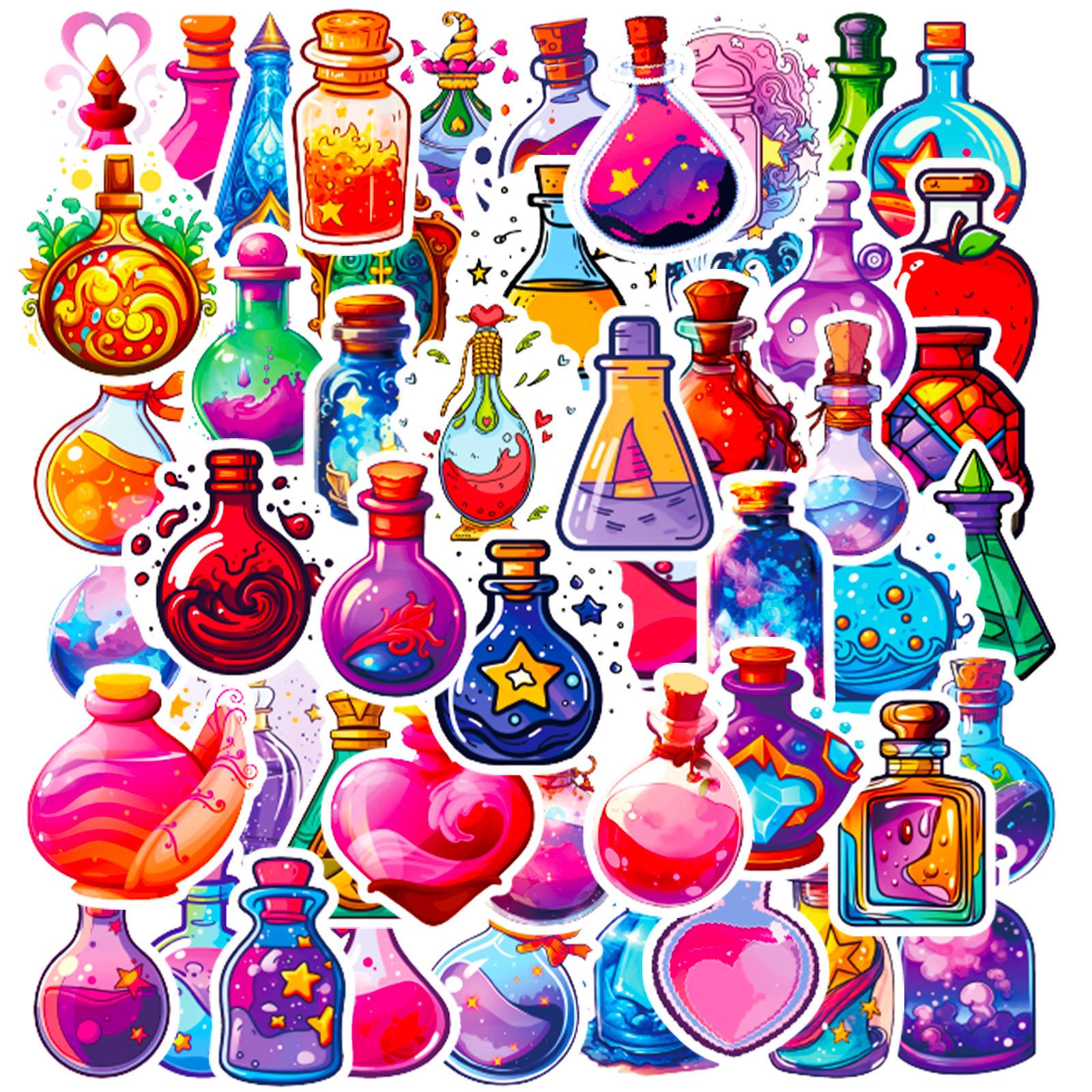 

50 Magic Medicine Bottle Stickers New Style Fantasy Cartoon Pharmacist Witch Magic Medicine Bottle Doodle Stickers