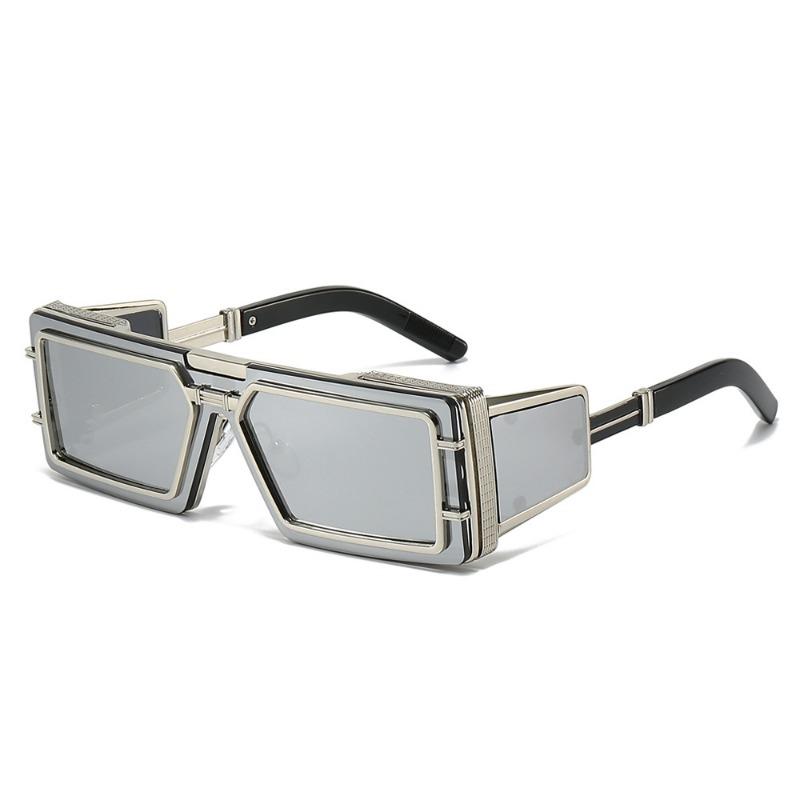 Latest Fashion Sunglasses Men Future Technology Premium Metal Square Shape Punk Wind Sunglasses Ins Stylish Outdoor Use Street Shootin