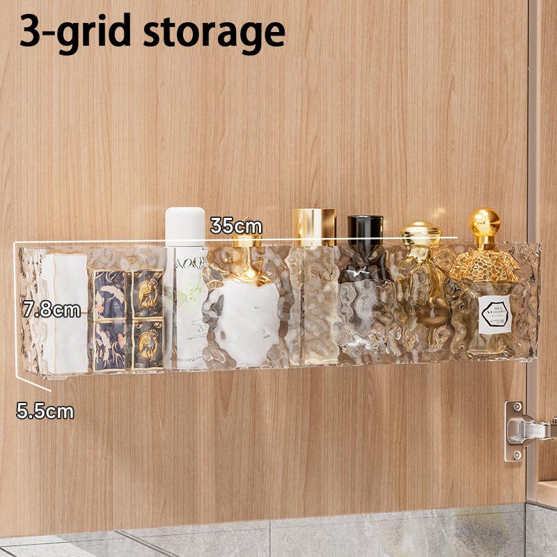 1Pcs Suction Cup Storage Box Bathroom Non Perforated Wall Mounted Organizing And Storage Box Transparent