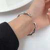 Pulsera geométrica Irregular con diseño Simple de tres capas, brazalete con apertura de Metal, pulsera ajustable, regalo de joyería