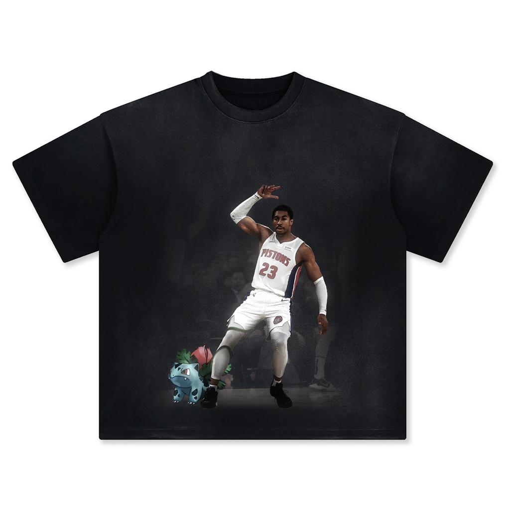 Pokémon Joint Basketball Star Printing Shortsleeved Tshirt Mens 2025 Summer New Fashion Cotton Breathable Y2K Street Top