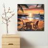 New Arrival 5D DIY Full Circle Diamond Painting "Seaside Scene" Embroidery Cross Stitch Home Decor Gift