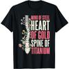 Spine Titanium Heart Gold Mind Steel Scoliosis Warrior Surgery Recovery TShirt