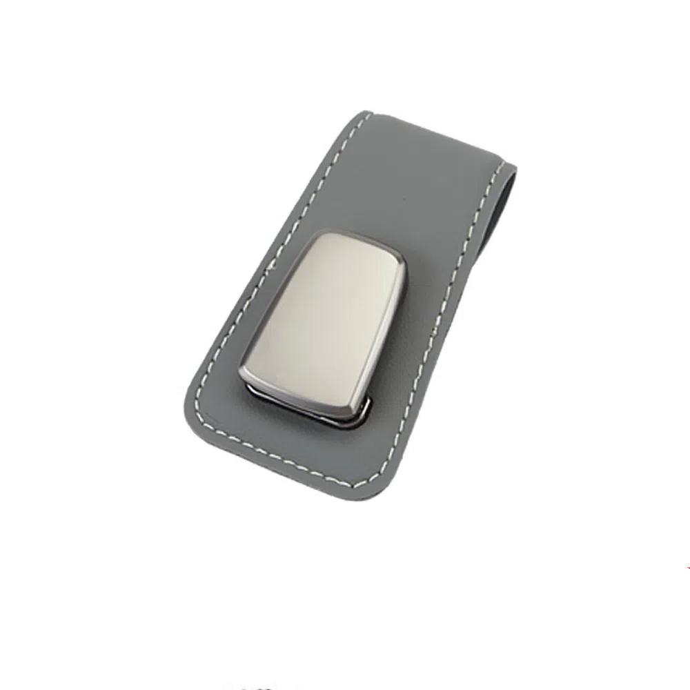 Multifunction Eyeglasses Clip PU Leather Solid Color Card Case Portable Sun Visor Sunglasses Holder Auto Interior Accessories