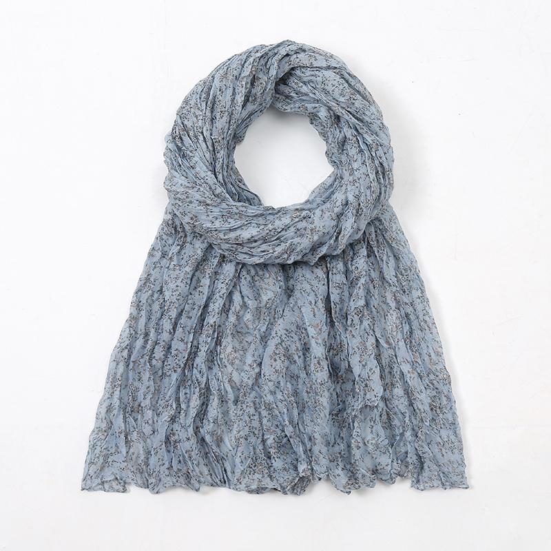 Wrinkle Floral Printed Hijab Scarf For Woman Muslim Hijabs Shawls Lafy Elegant Wrap Soft Muffler Islam Turban Female Scarves