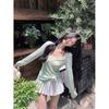 Pure desire Spice Girl slim-fit tulle sunscreen blouse women's summer American thin two-piece slightly transparent long-sleeved t-shirt top