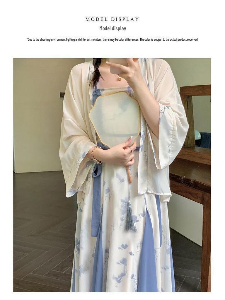 Set di Abiti Hanfu Estivi Eleganti Retrò Taglie Forti per Donne