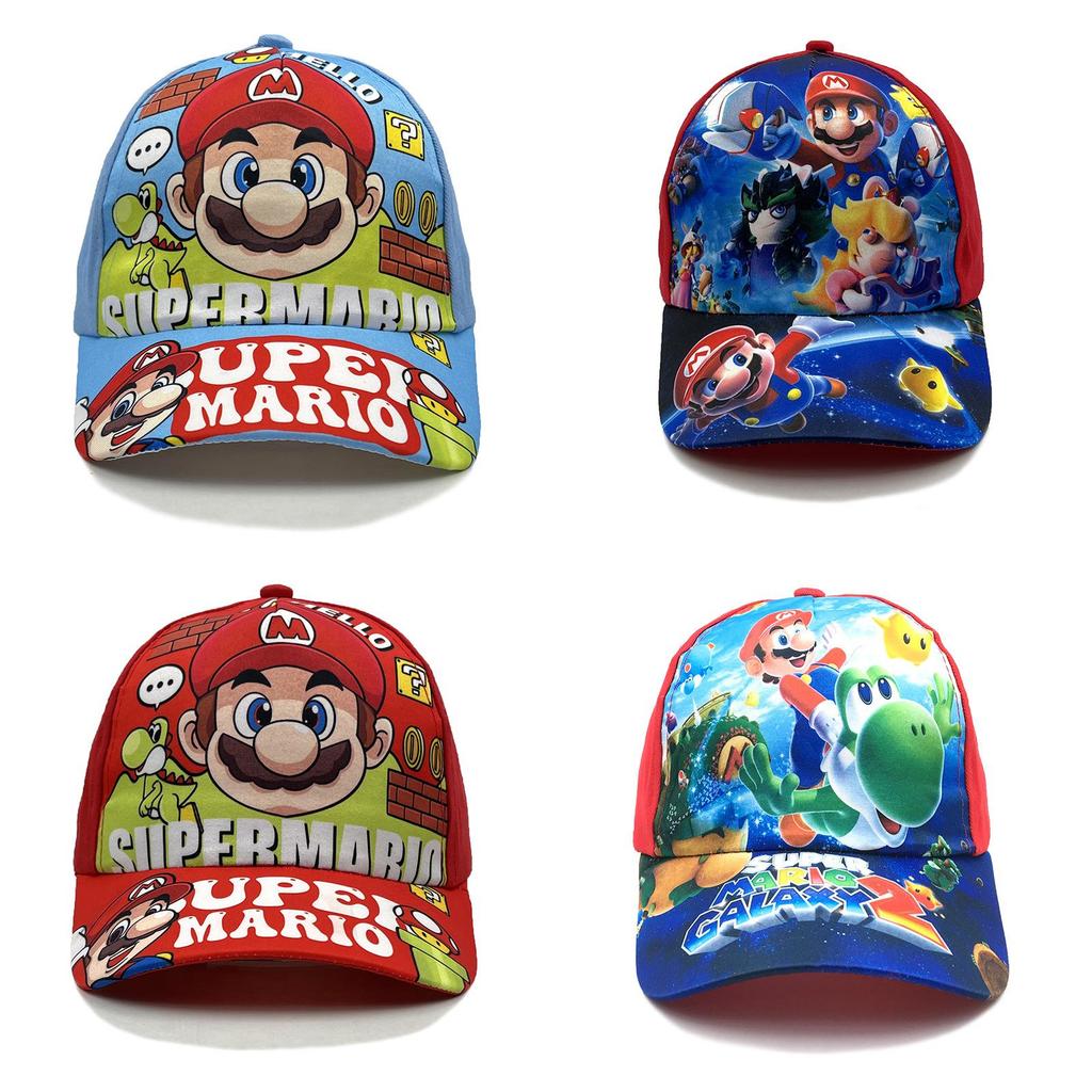 Super Mario Bros Pattern Kids Baseball Cap With Cotton Material And Sun Block For Outdoor Activities