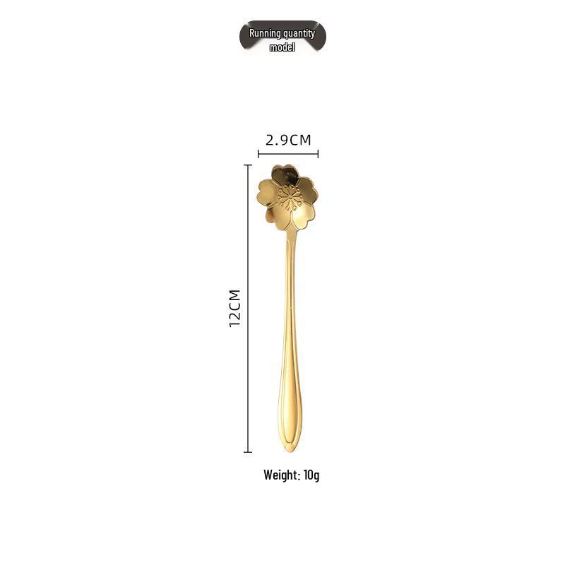 Cherry Blossom Stainless Steel Long Handle Coffee Spoon