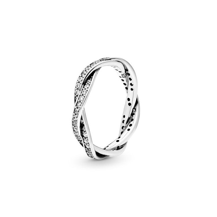 Pandora Destiny Wheel Crystal Double Ring 925 Silver Cubic Zirconia Women ring 190892CZ 6