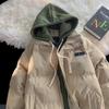 Winter Fashion Splicing Hooded Fake Two-piece Design Sense Bread Clothes Women Y2K New Korean Version Thick Warm Coats