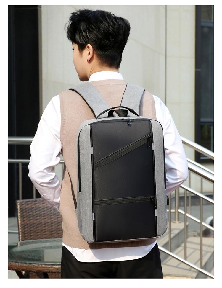Men's Multifunctional Business Backpack with USB Charging and Large Capacity