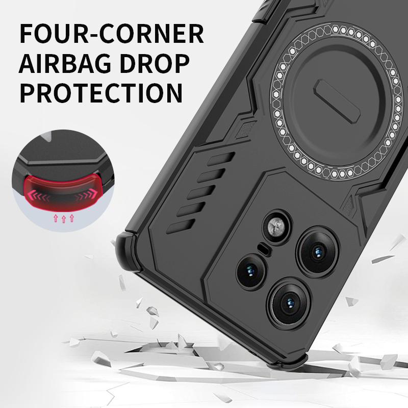KEYSION Hollow Heat Dissipation Case for Motorola Edge 50 Pro 5G Silicone+PC Magnetic Cooling Shockproof Phone Cover for Edge 50 Pro