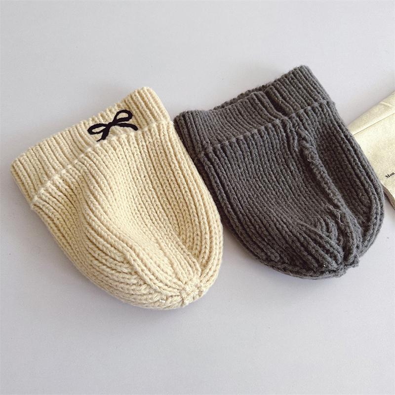 Korean Bowknot Baby Hat Winter Warm Knitted Baby Boys Girl Cap Beanies Soft Anti-Cold Infant Toddler Kids Hat Bonnet