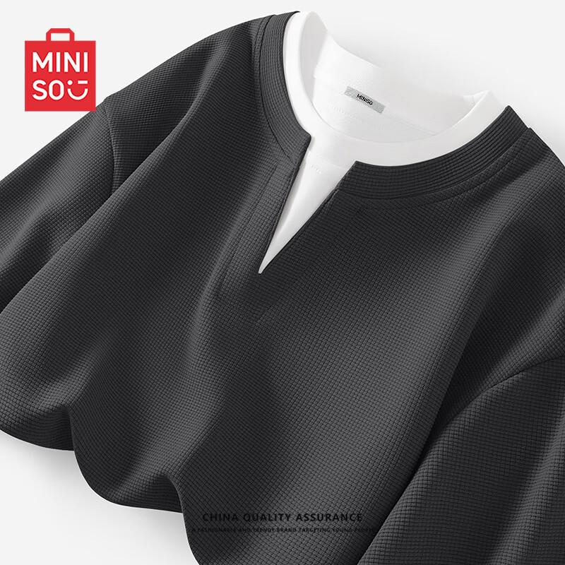 MINISO Men s Waffle Short Sleeve T-Shirt 3XL