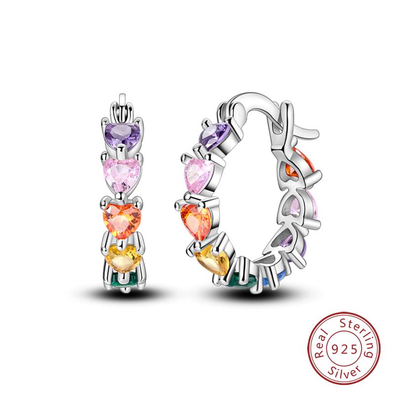 Real 925 Sterling Silver Colorful Dragonfly Butterfly Animal Earrings For Women Exquisite Birthday Anniversary Jewelry Gifts