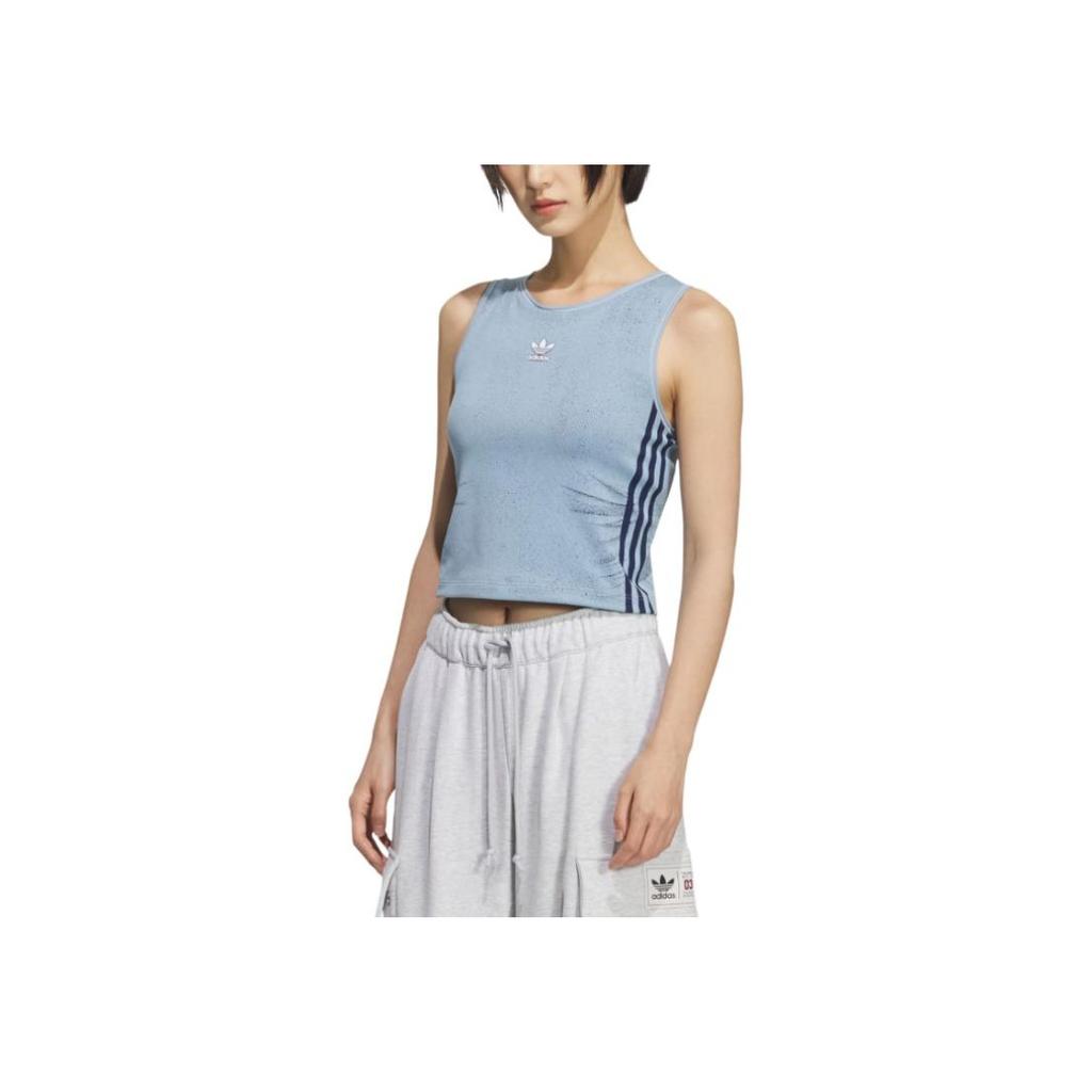 Adidas Originals Fake Denim Padded Tank Top Fashion Comfortable Soft Skin-Friendly Sports Vest Women Tops KE3891