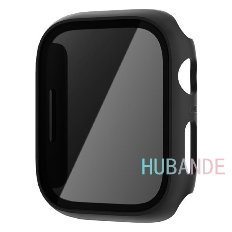 Glas+Hoesje Voor Horlogekast 46mm 44mm 40mm 41mm 45mm 49mm 42mm Schermbeschermer iWatch serie Ultra 9 8 7 6 SE 5 10 42/46mm 49MM Series Ultra2 3 zwart