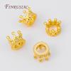 5/10pcs 18K Gold Plated Zircon Crown Beads,Spacers For Beads,Beads For Creating Jewelry Making Supplies,Bracelets Bead Separator