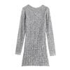 2024 Winter European & American Round Neck Sequin Long Sleeve Dress - Elegant & Simple Fashion for Women
