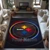 Pittsburgh Steelers Crystal Velvet Rug, Custom Name Text Personalized Non‑Slip Floor Mat for Home Decor Gift