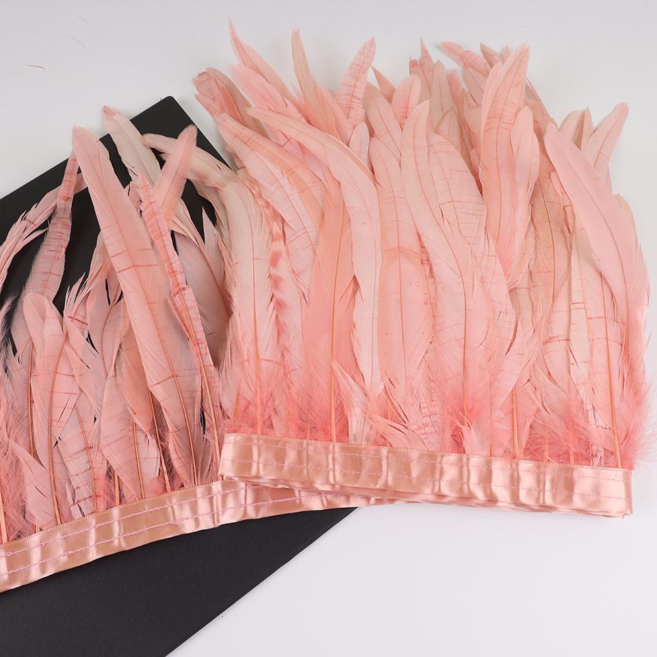 10Meters Rooster Tail Feathers Trim 25-30Cm Coque Feathers Trimming For Handiwork Crafts Carnival Dress Skirt Costumes Plumes