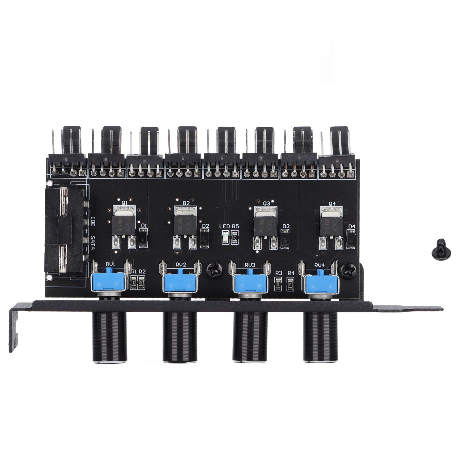 

Fan Hub 12V 4pin 8 Channels 4 Knob Stable Precise Fan Speed Controller with Screw for Computer CPU