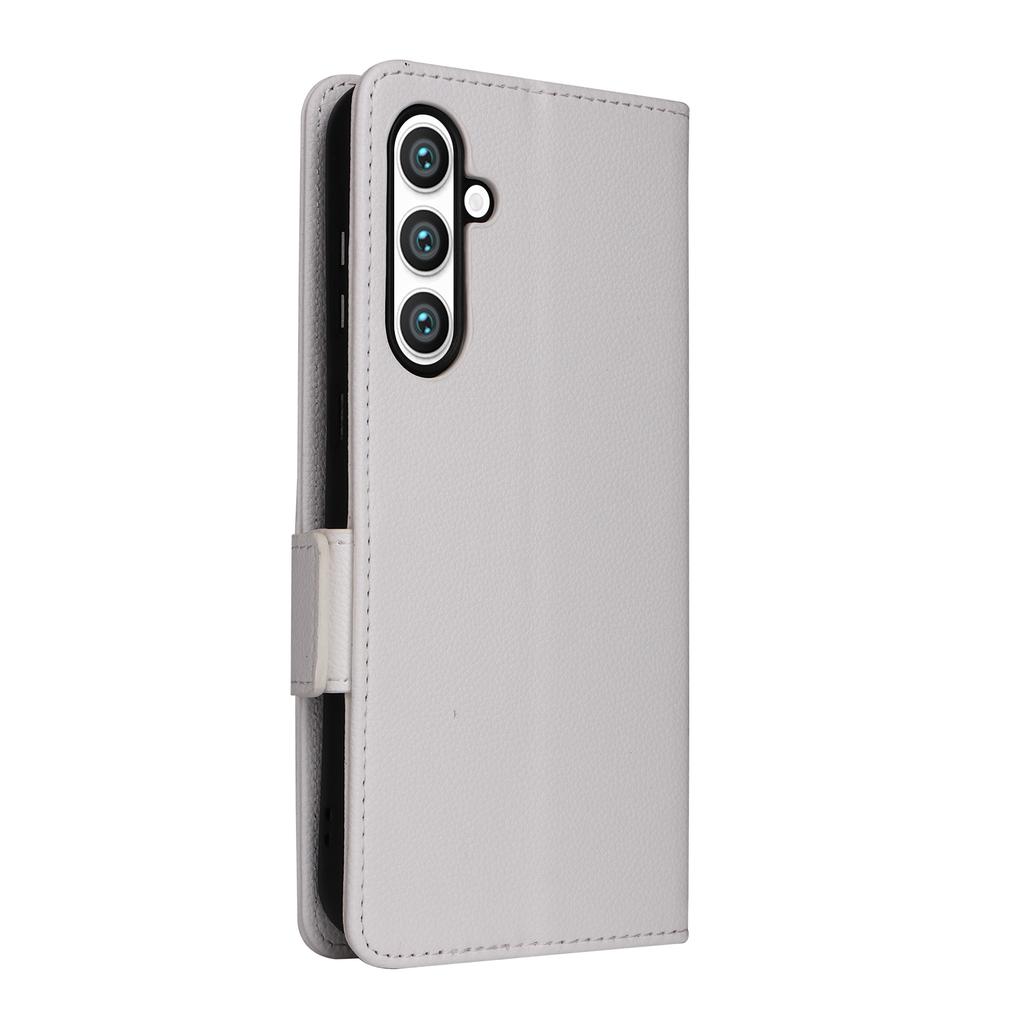 For Samsung Galaxy S24 FE Case with Wrist Strap Litchi Texture PU Leather Wallet Phone Cover